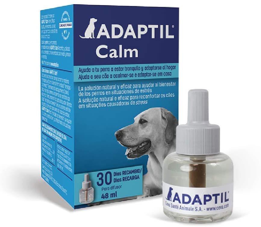  ADAPTIL Calm - Antiestrés para perros - Solo en casa, Miedos, Ruidos fuertes, Adopción - Recambio 48ml 
