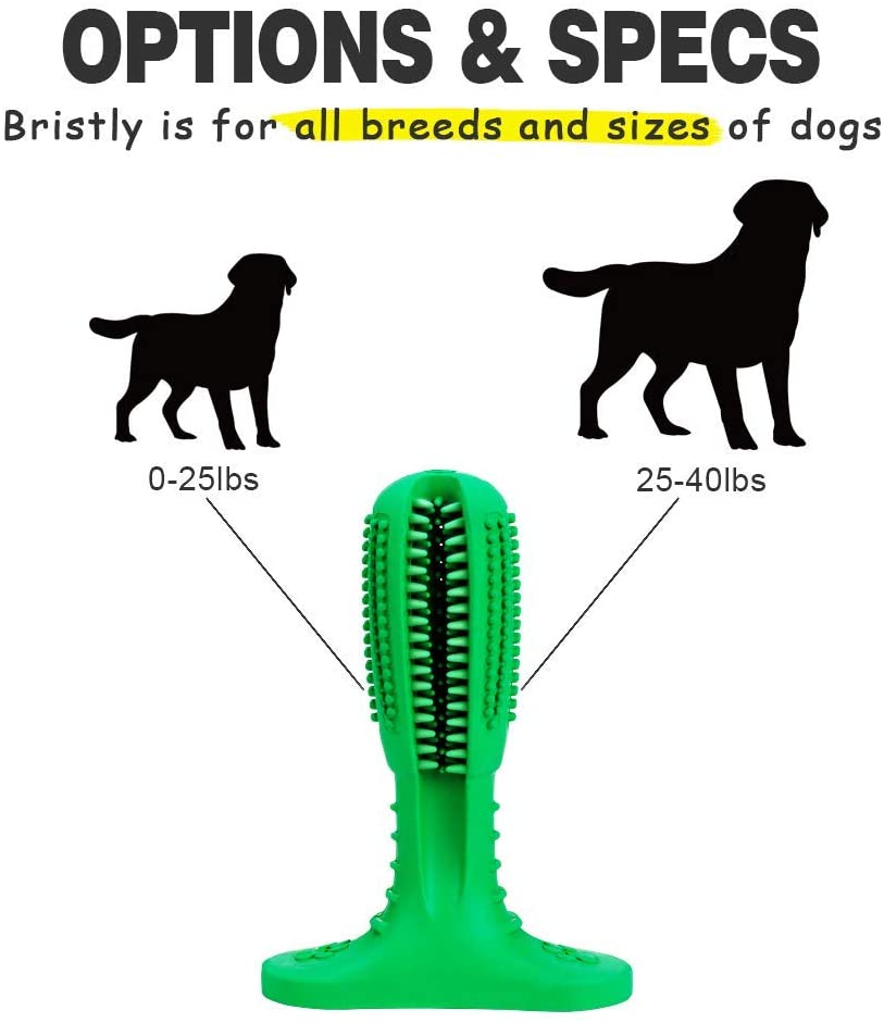  Bogeer Cepillo de Dientes para Perros Dog Brushing Stick Limpieza de higiene Dental Cuidado Oral para Mascotas Juguete para Masticar Regalo de Amante de los Animales no tóxica verde 
