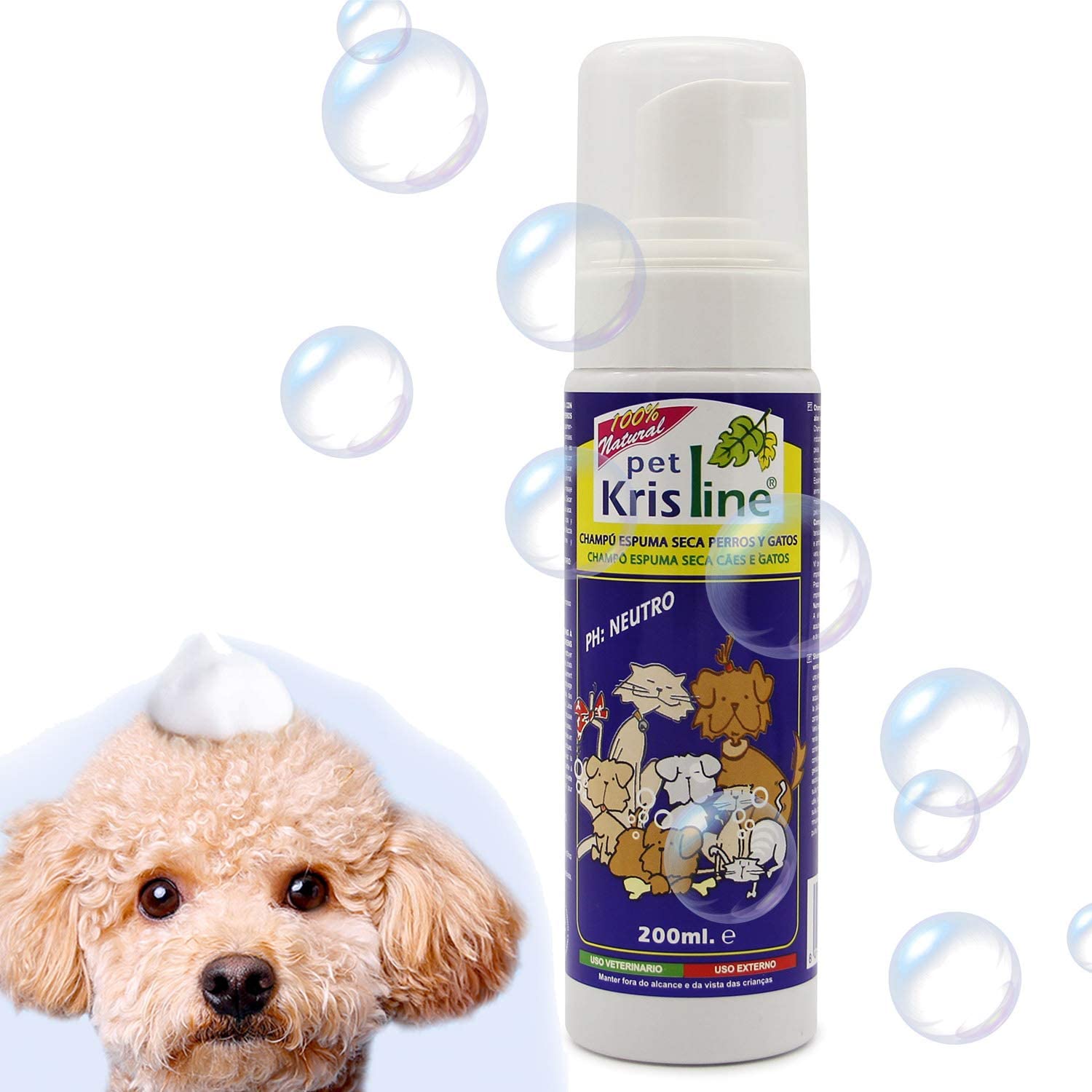  BPS (R Champú de Espuma Seca, Shampoo para Perro, Gato, Animales Domésticos. 00128 