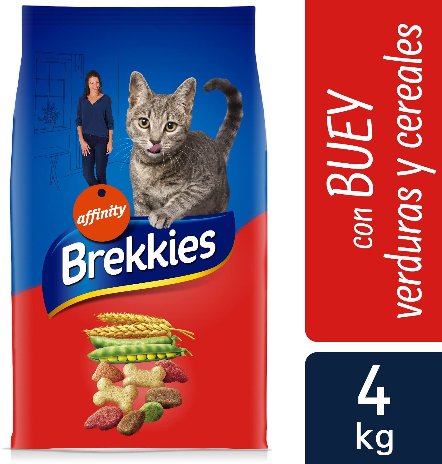  Brekkies Pienso para Gatos con Buey, Ternera y Verdura - 4000 gr 
