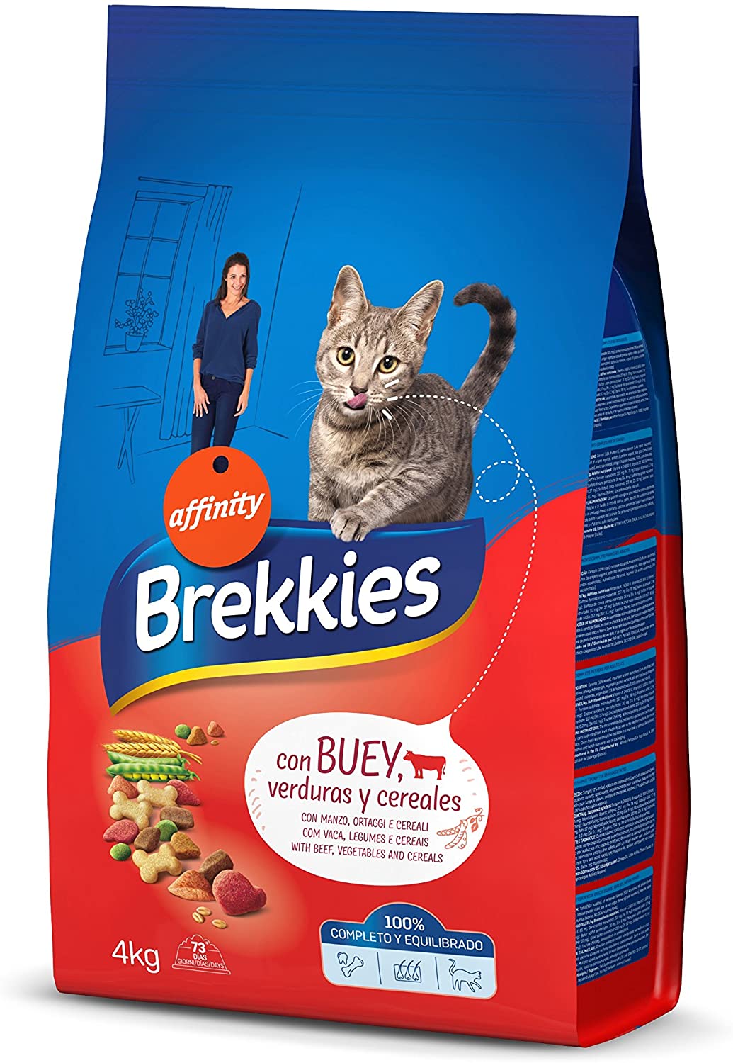  Brekkies Pienso para Gatos con Buey, Ternera y Verdura - 4000 gr 