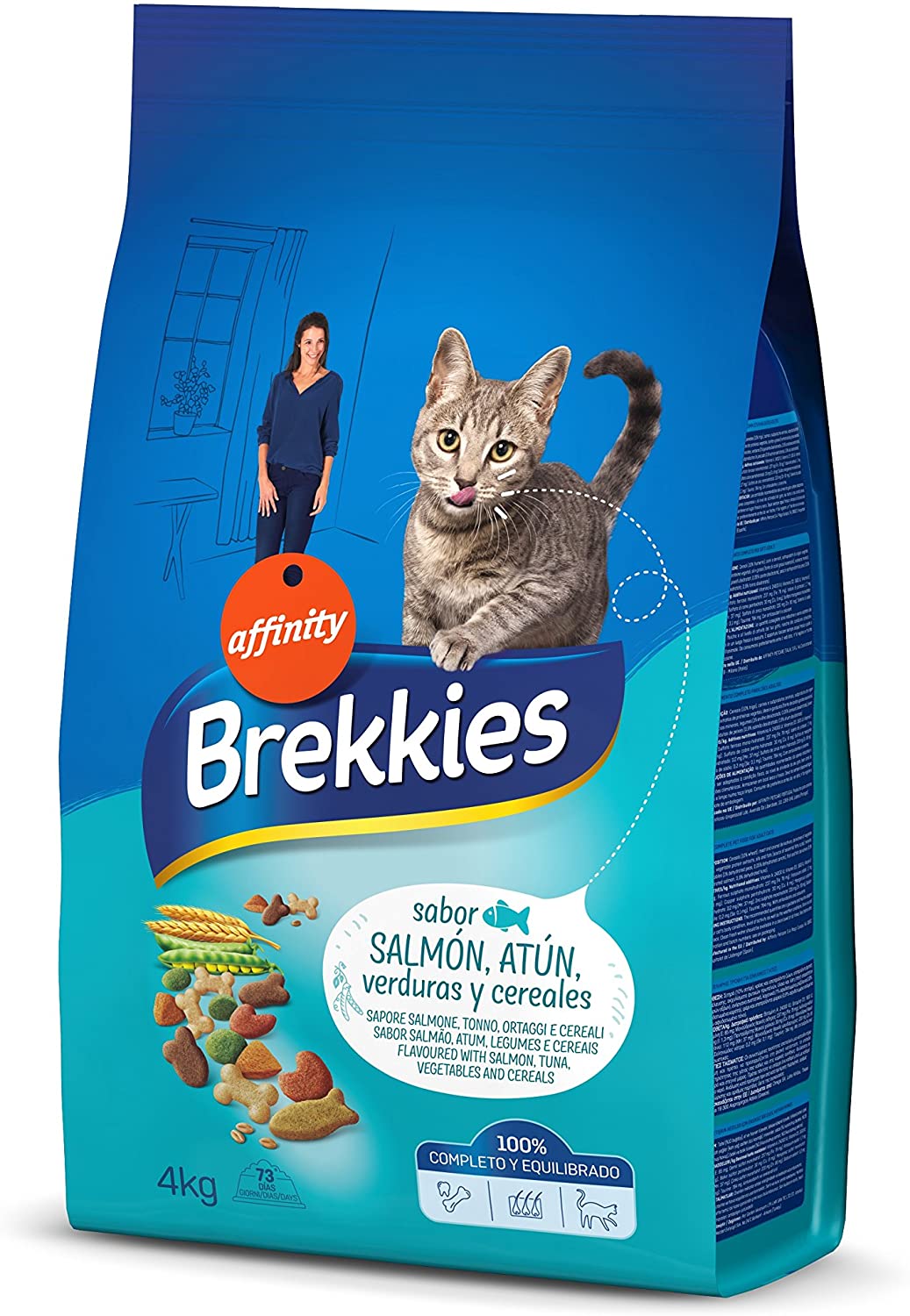  Brekkies Pienso para Gatos con Salmón Atún y Verdura - 4000 gr 