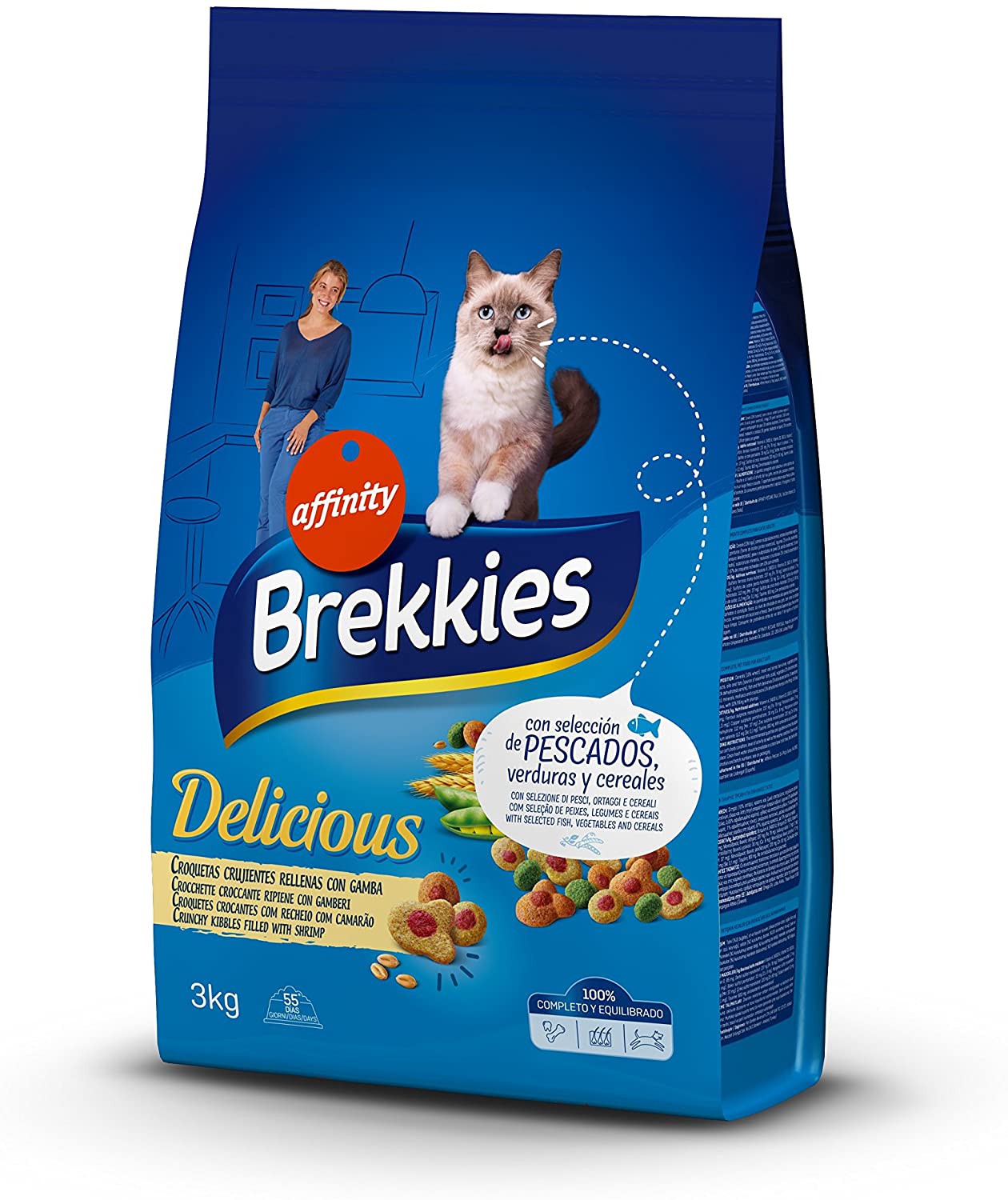  Brekkies Pienso para Gatos Delicious con una Selección de Pescado - 3000 gr 
