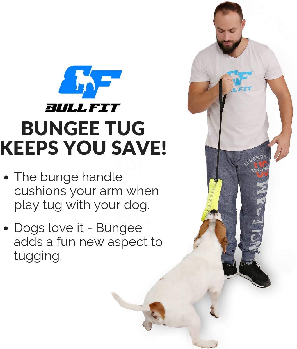  Bull Fit bungee mordedor perro, 25 cm - Embutido de manguera, K9 dummy y motivador canino resistente y duradero - juguetes para perros de entrenamiento 