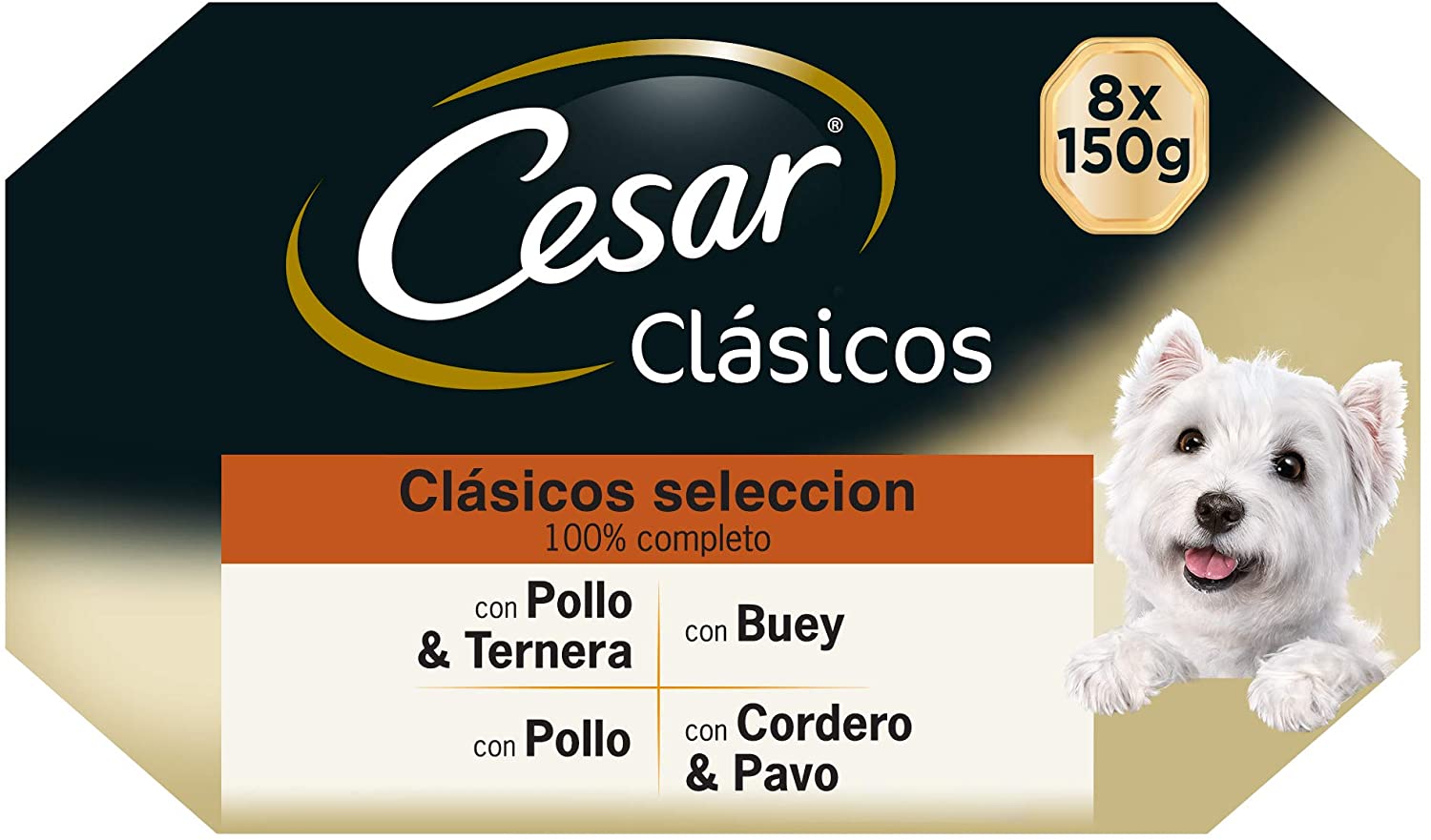  Cesar Multipack de 8 tarrinas para perro de 150g selección de clásicos en paté (Pack de 3) 