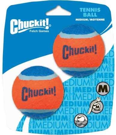  Chuckit! Tennis Ball, 2 Pelotas para Perros Compatible con el Lanzador, Naranja, M, 2 
