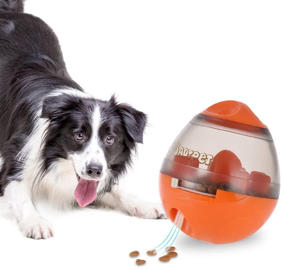  DADYPET Juguetes para Perros, Mascotas Perros Accesorios Pelota Dispensadora de Comida Fácil de Limpiar (Naranja) 