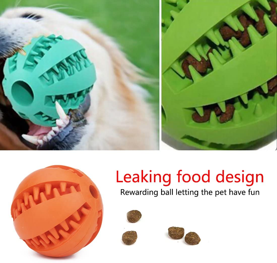  Dewel 2pcs Pelota Perros Maticar Mascotas Pet Ball Juguetes para Mascotas Elasticidad Diente Bola de Limpieza 