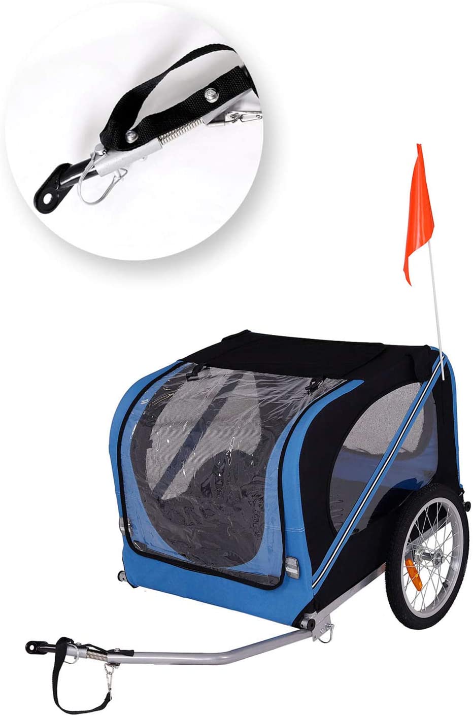  Dibea pt10756 Perros – Remolque para Bicicleta con Acoplamiento y Seguridad Correas, 2 Colores, Azul/Negro 