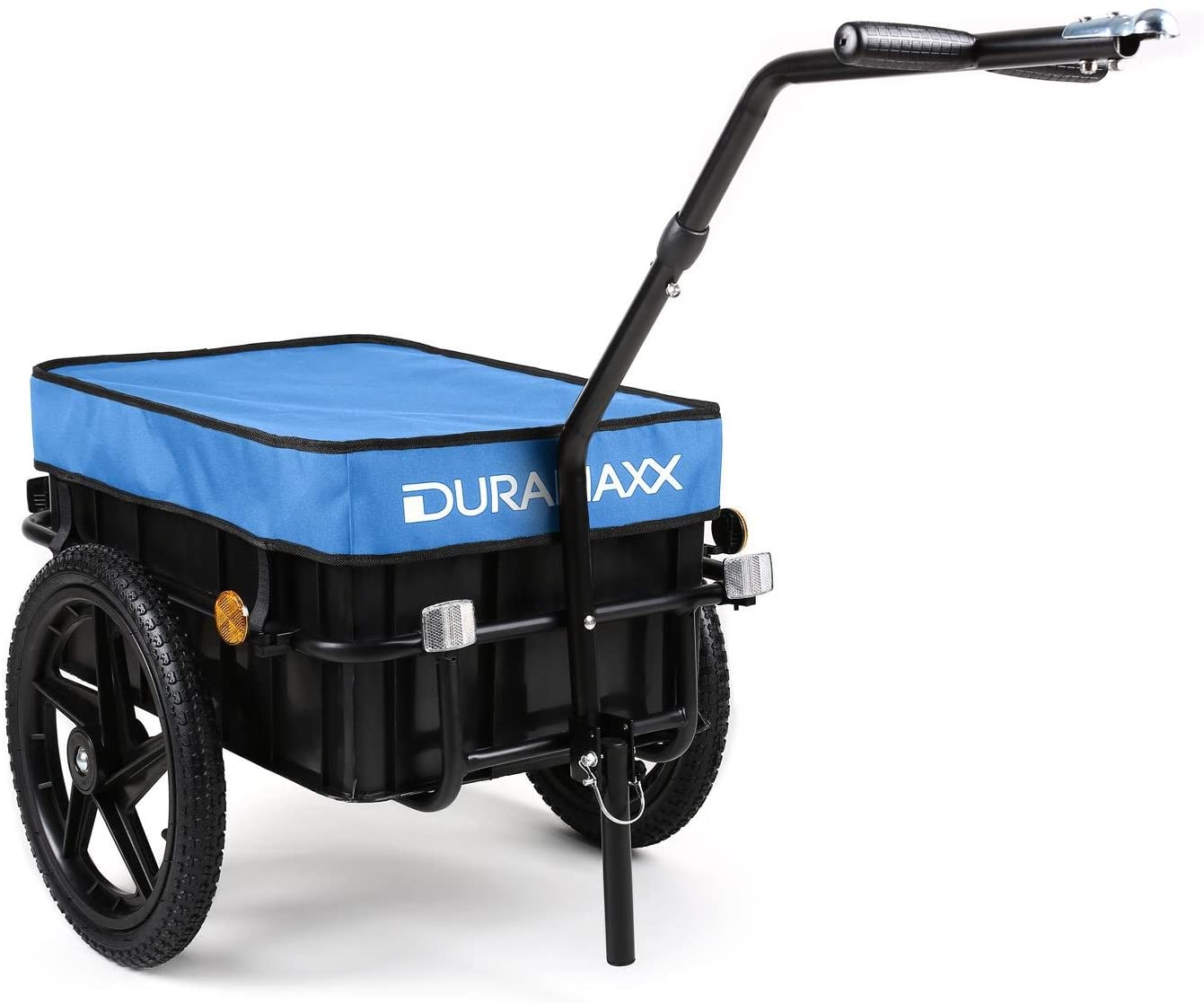  Duramaxx Big Mike - Remolque para bicicletas 70 L (cesta extraible, estructura metalica, 40kg max., lona impermeable, apto uso como carrito, neumaticos con valvula) 