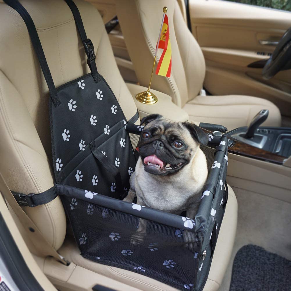  Felicidad Asiento del Coche de Seguridad para Mascotas Perro Gato Plegable Lavable Viaje Transportín 