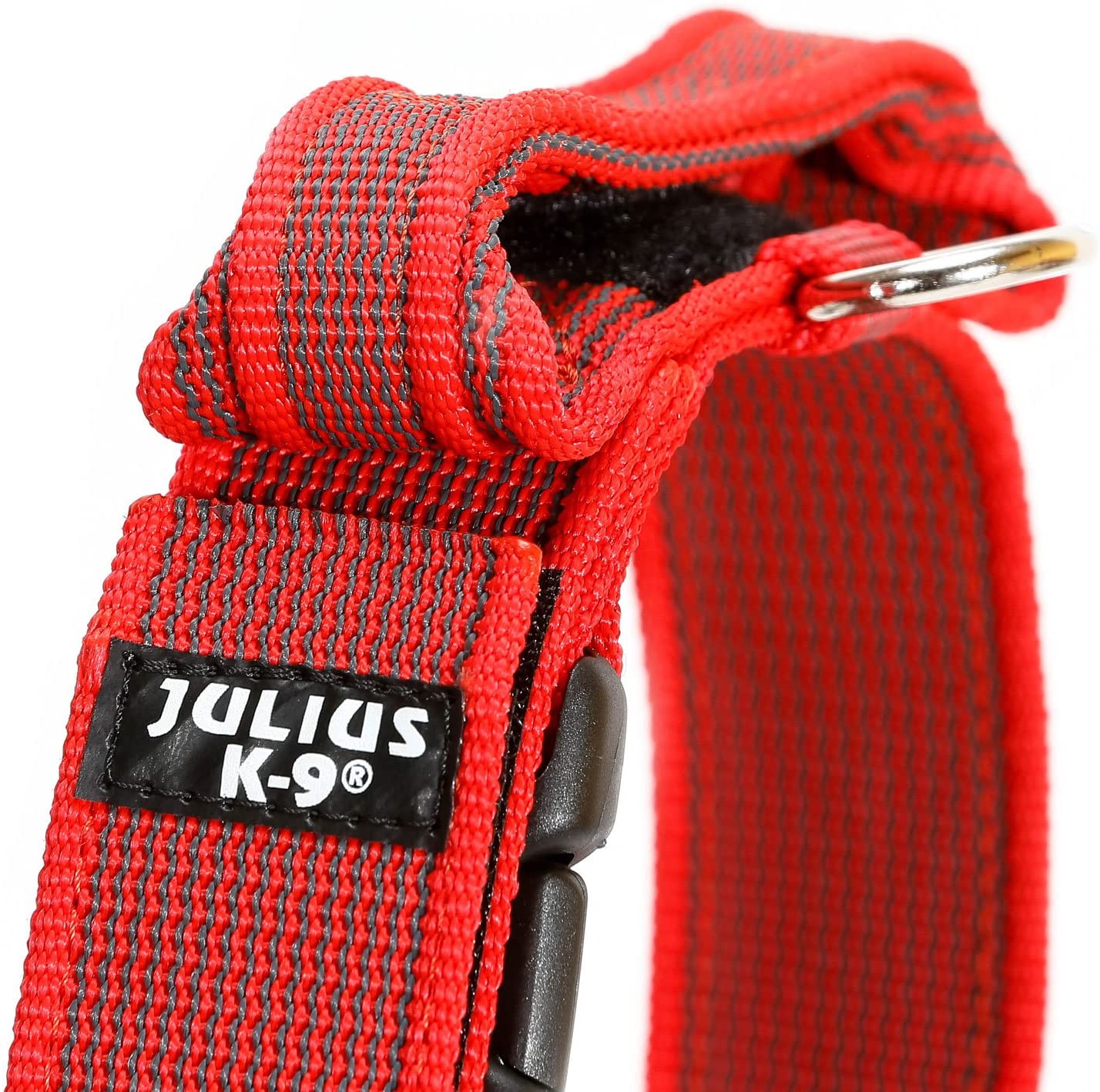  Julius-K9 - Collar para perro, Rojo (Red/Gray), 40 mm*38-53 cm 