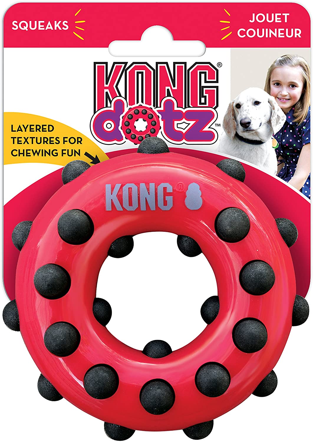  KONG - Dotz Circle - Juguete mordedor para perros - Raza pequeña 