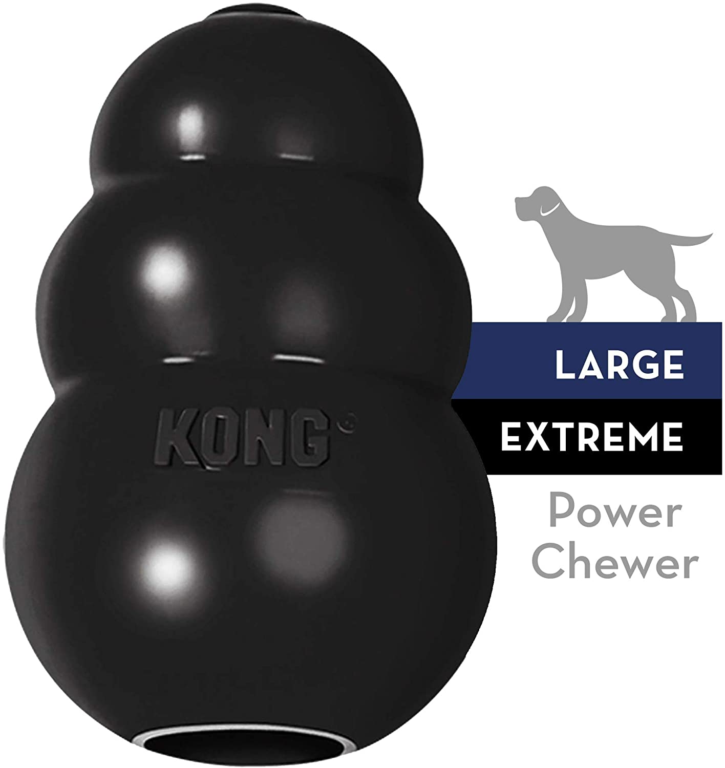  KONG - Extreme - Juguete de robusto caucho natural negro - Para morder, perseguir o buscar - Raza L 