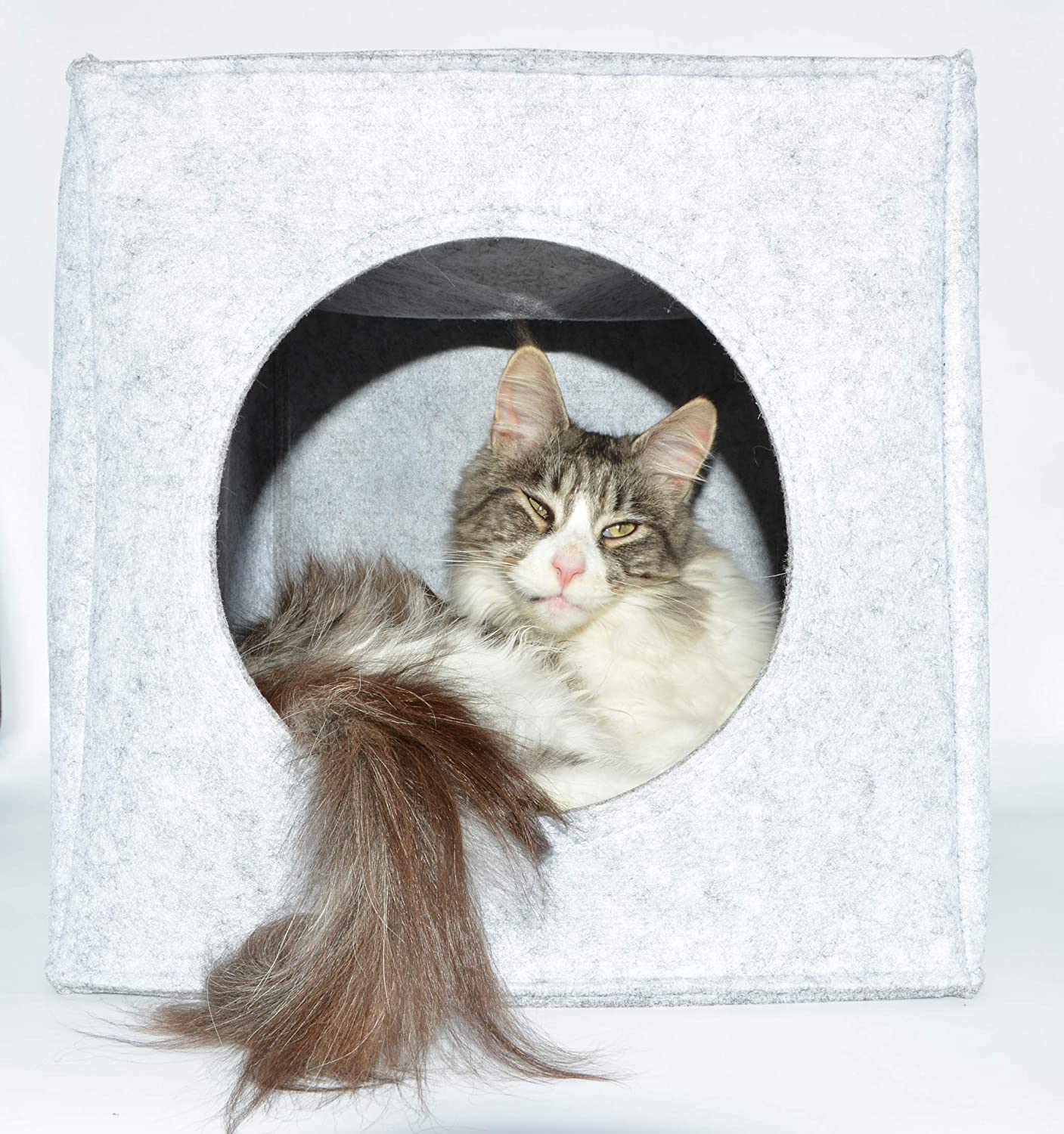  LaWiLo GmbH Cat Cube, Cueva para Gatos, Cueva para acurrucarse, casa para Gatos, Cama para Gatos, Refugio para Gatos. con cojín. También Encaja en IKEA Regalsysteme 