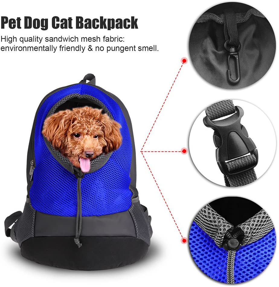  NHSUNRAY Pet Carrier mochila para pequeños perro gato Puppy(8lbs Max) On-the-Go Travel Pet frente parte posterior bolsa transpirable suave malla Pup Pack 42 * 38 * 20 cm 