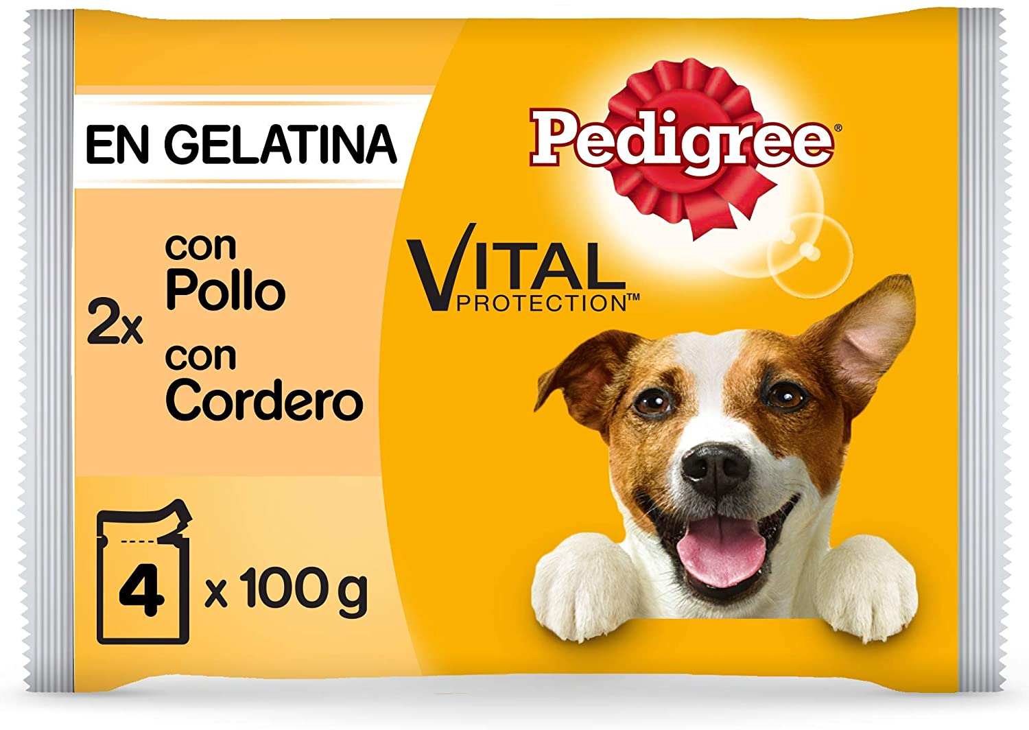 Pedigree Multipack de 4 bolsitas de 100g para perros adultos de Pollo y Cordero (Pack de 13) 