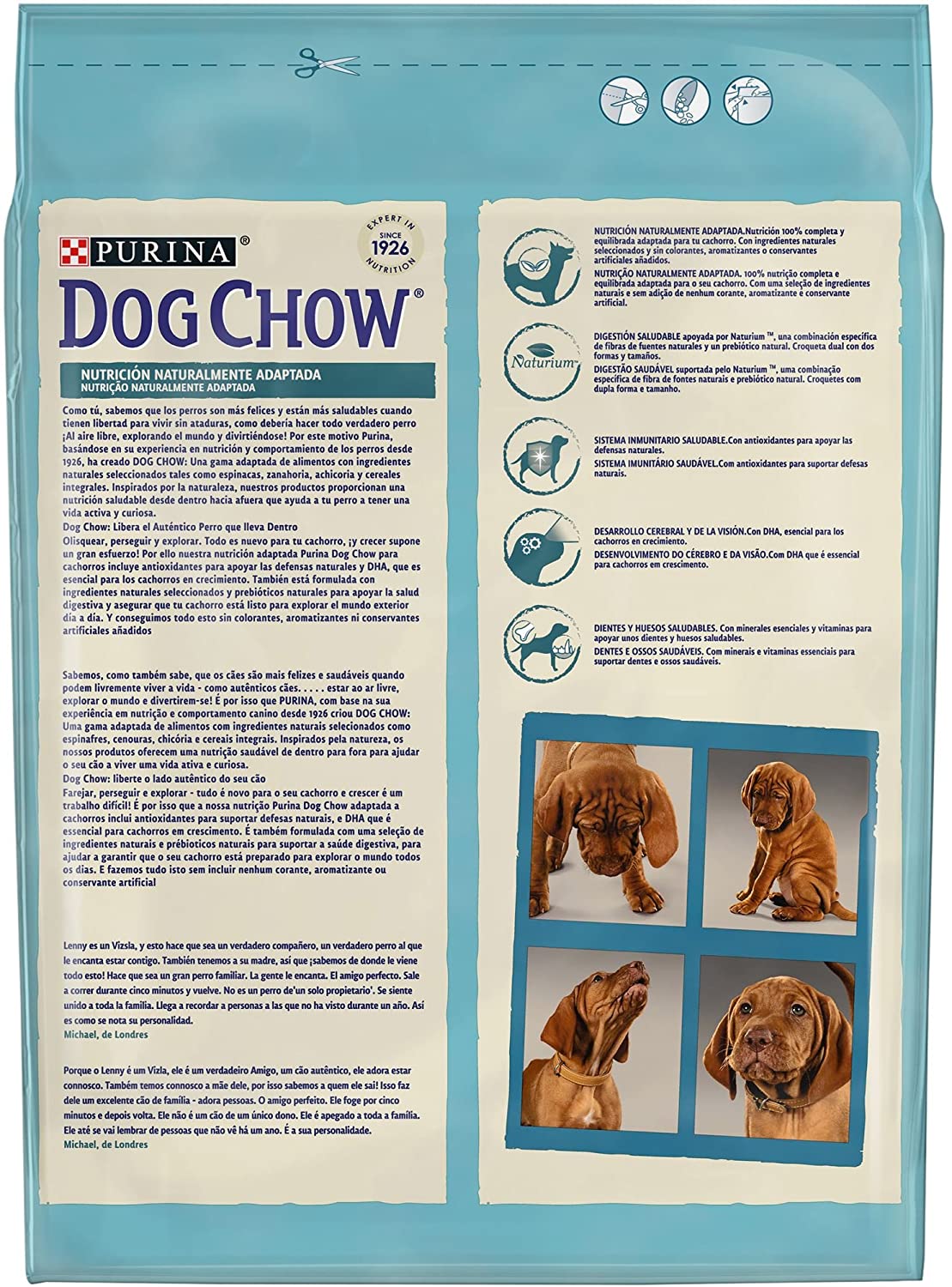  Purina Dog Chow Puppy para Perro Cachorro Pollo 4 x 2,5 Kg 