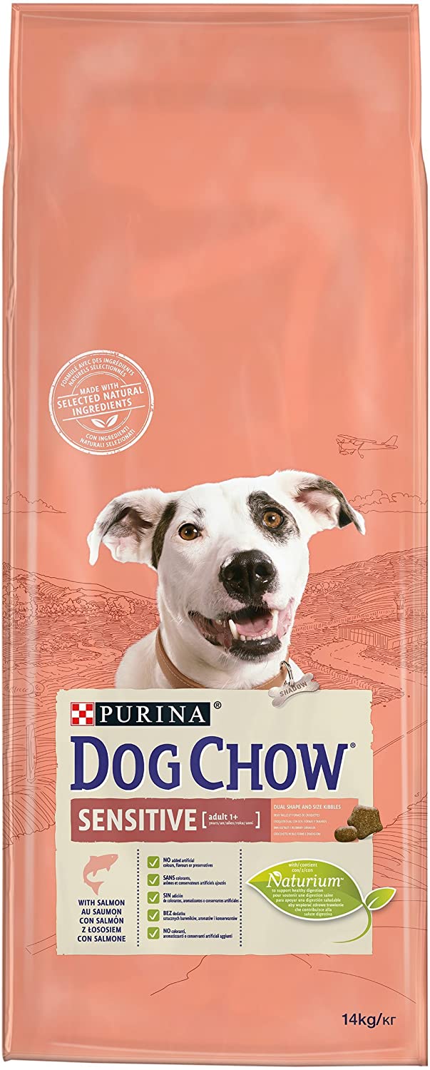  Purina Dog Chow Sensitive pienso para Perro Adulto Salmón 14 Kg 