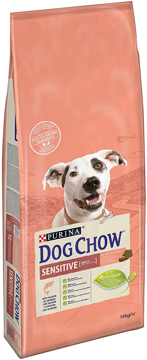  Purina Dog Chow Sensitive pienso para Perro Adulto Salmón 14 Kg 