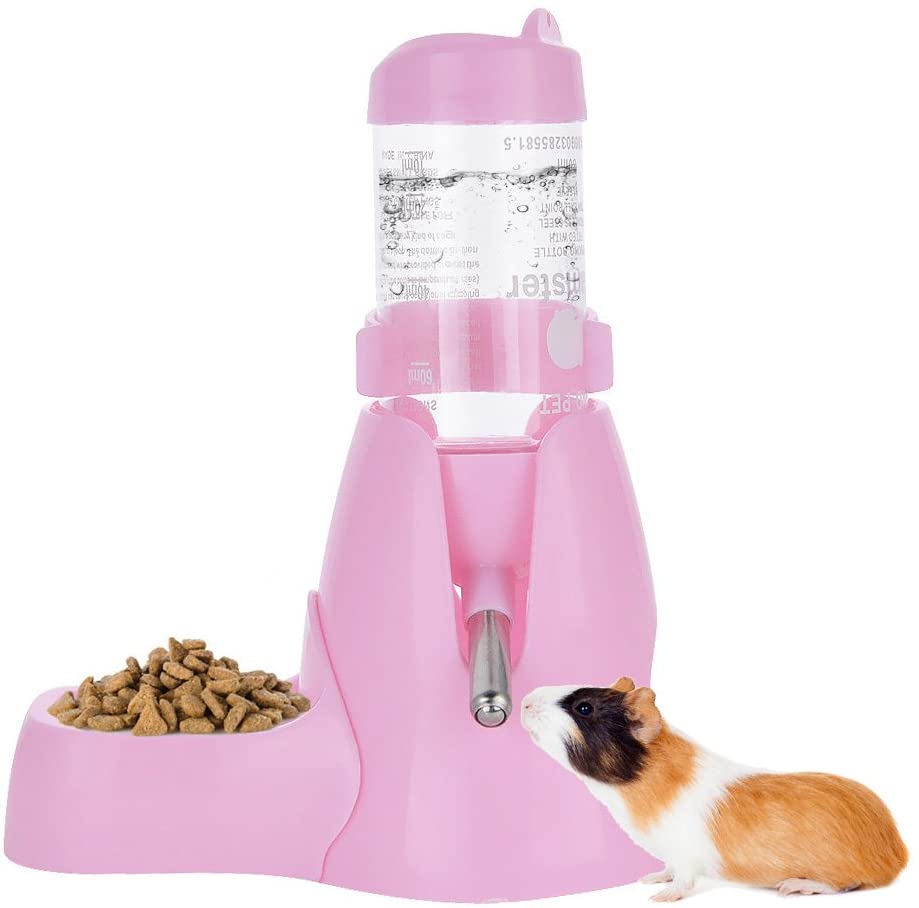  ShareWe Botella de Agua para Animales Dispensador Waterer Automático con Recipiente Tapa para Mascotas Gato Hamsters Ratas Cobayas Hurones Rabbits Conejos Animales pequeños 