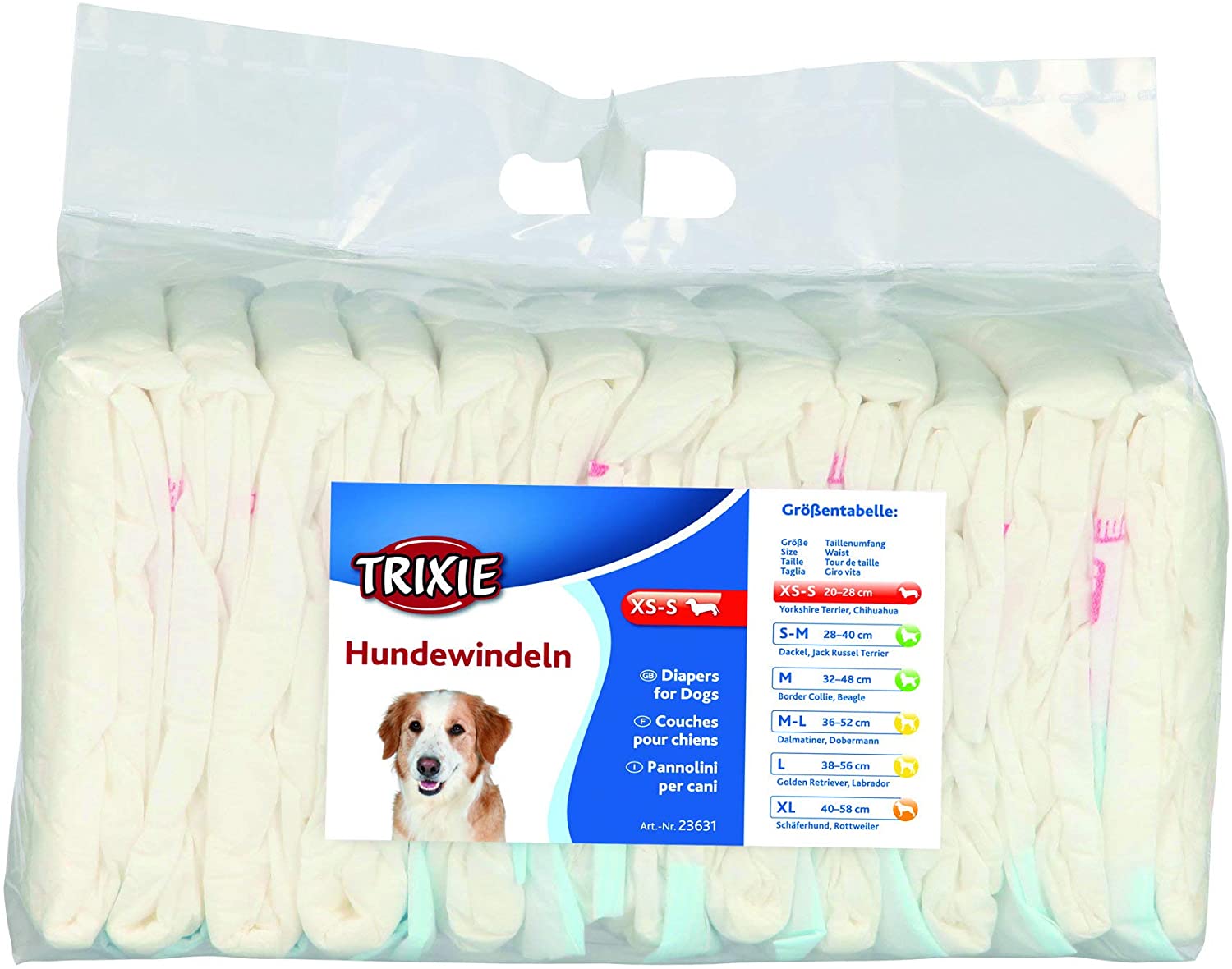  Trixie 12 Pañales Perros Ultra absorbentes, XS-S 
