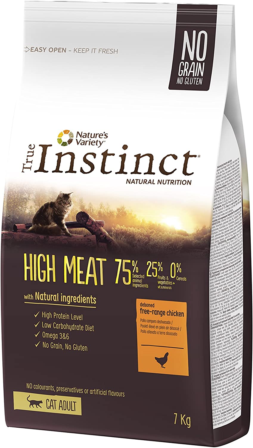  True Instinct High Meat - Pienso para Gato Adulto con Pollo campero deshuesado - 7 kg 