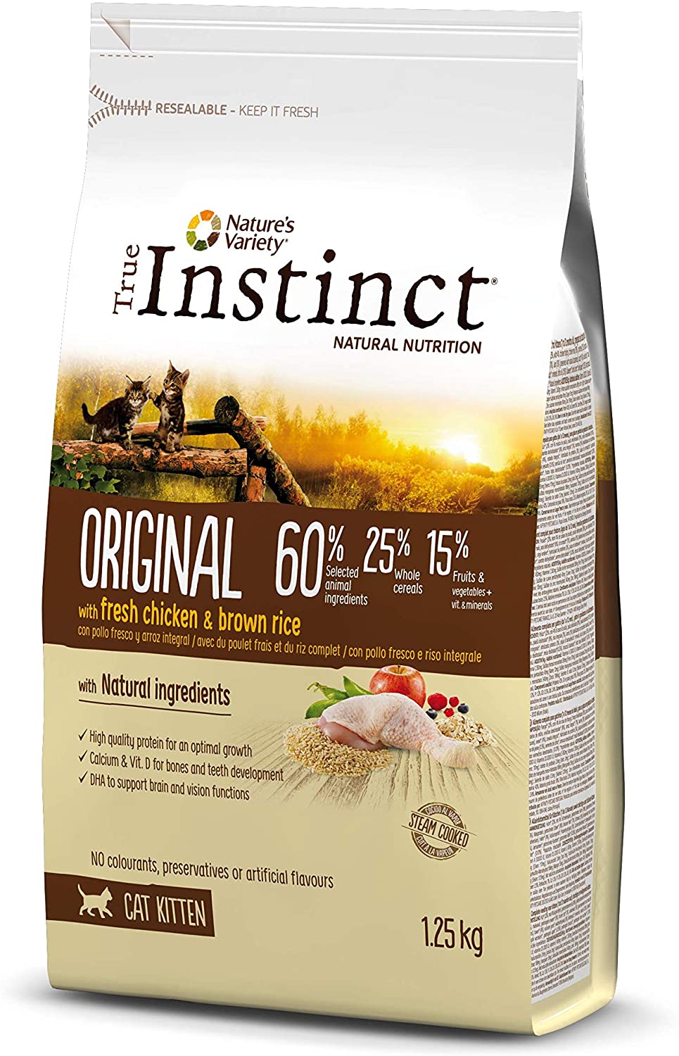  True Instinct Original Comida Para Gatito con pollo y arroz integral - 1.25 kg 