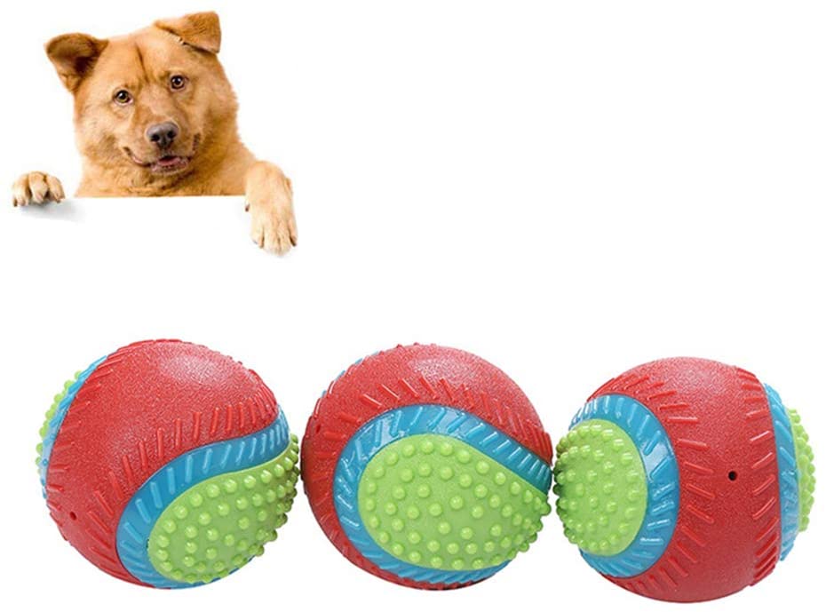  Accesorios para perros, mascotas perro cachorro de goma sabor carne de vacuno bola interactiva molar mordida juguete Como se muestra en la imagen 