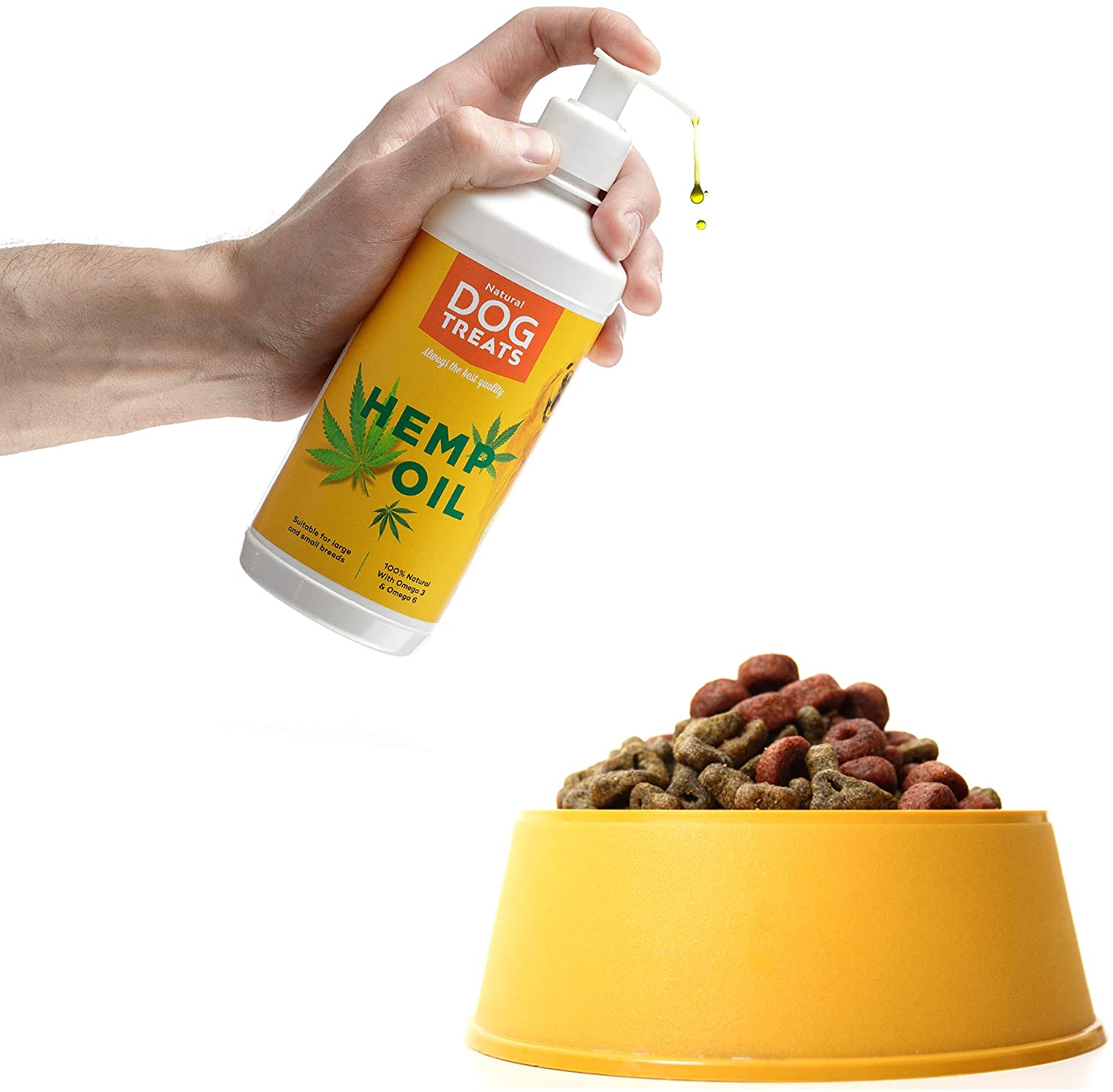  Aceite de Semilla de Cáñamo para Perros, Gatos y Caballos, 100% Natural Crudo y Virgen Suplemento, 500 ml 