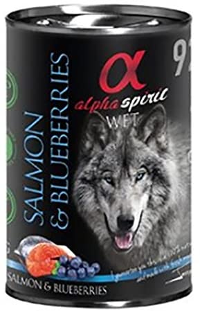  Alpha Spirit - Lata De Salmón Y Arándanos Para Perros, 1 Lata 400Gr 