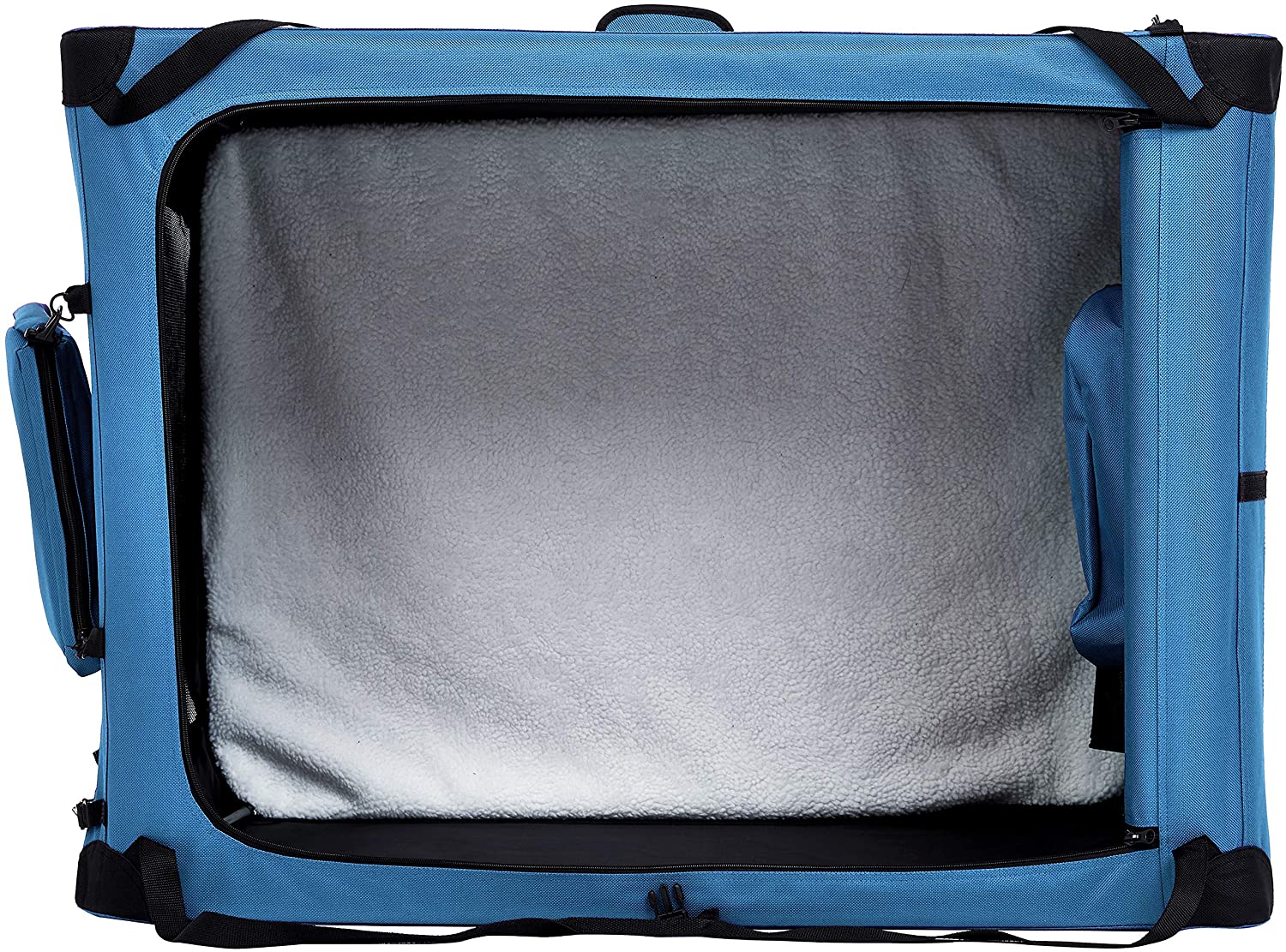  AmazonBasics – Transportín para mascotas abatible, transportable y suave de gran calidad, 1 m, Azul 