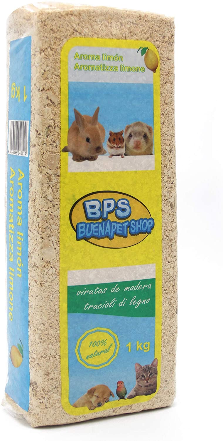  BPS Virutas de Madera Lecho Higienico para Mascotas Serrín para Gato Animales Pequeños Hámster Conejo Loro Ardilla Erizo Diferent Pack (1 Kg, Aroma Natural) BPS-4050 
