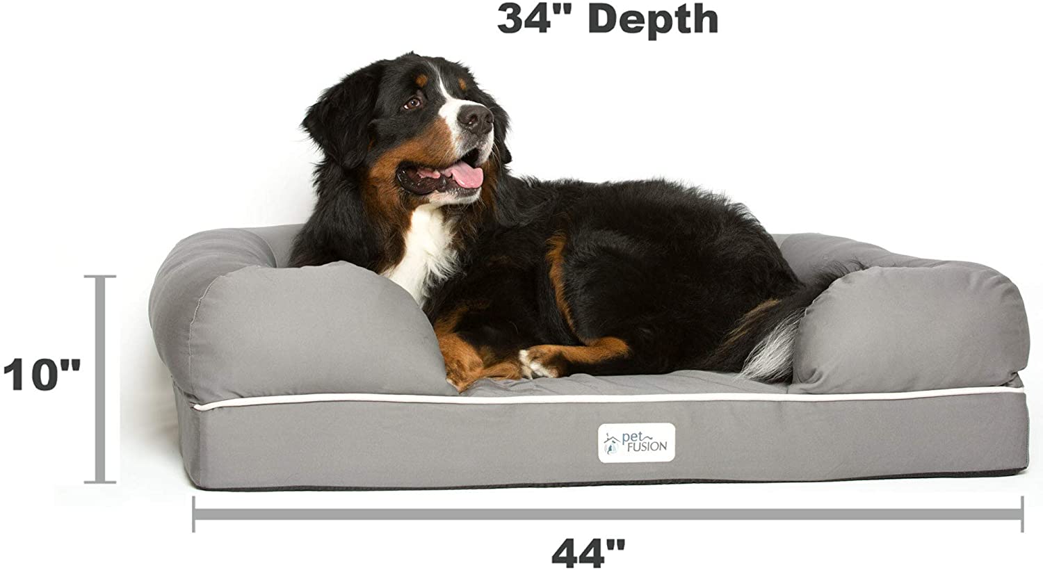  Cama de espuma viscoelástica para perros medianos y grandes, Gris (Slate Grey- X-Large Bed), 112 x 86 x 25 cm 