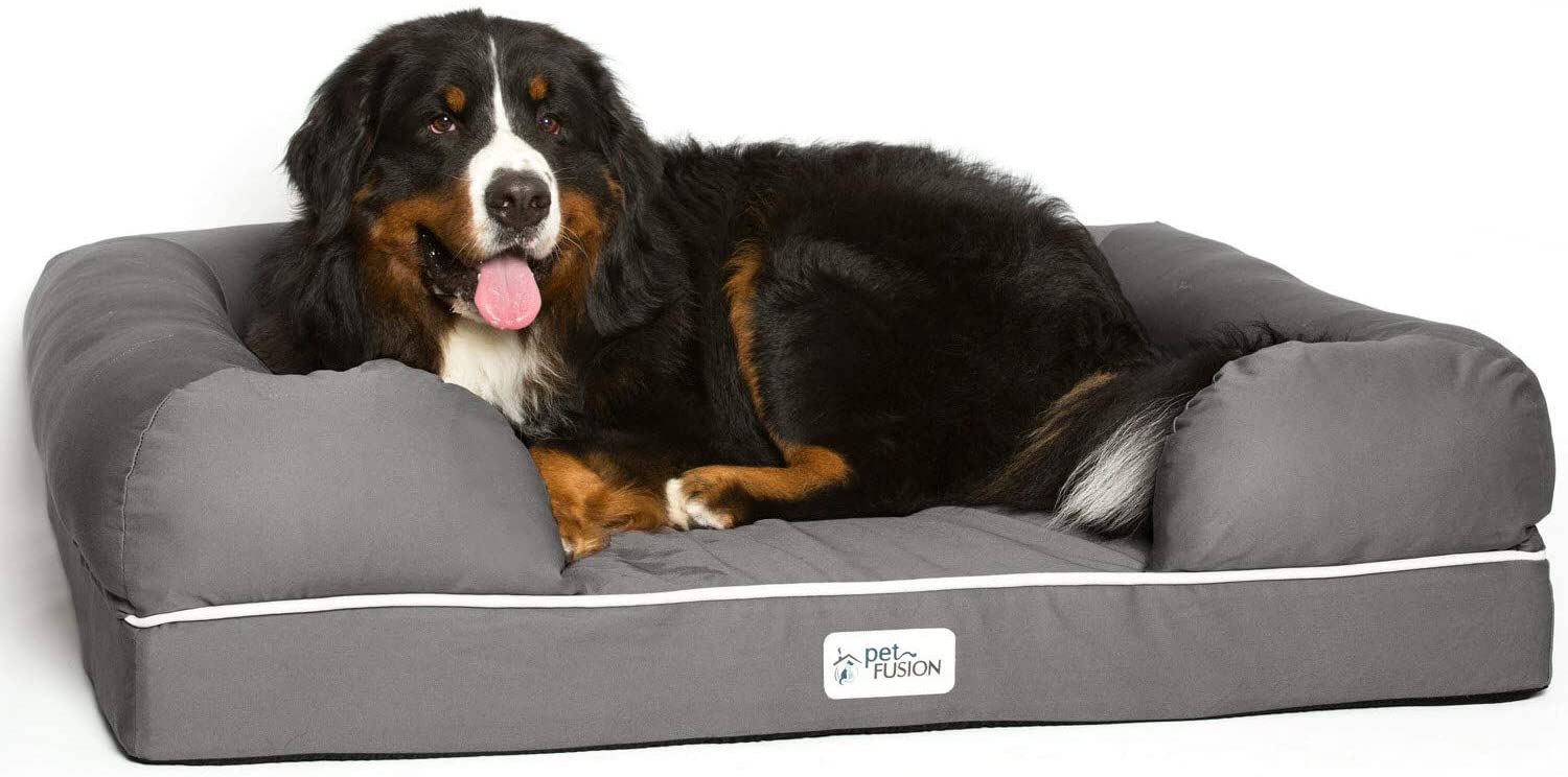  Cama de espuma viscoelástica para perros medianos y grandes, Gris (Slate Grey- X-Large Bed), 112 x 86 x 25 cm 