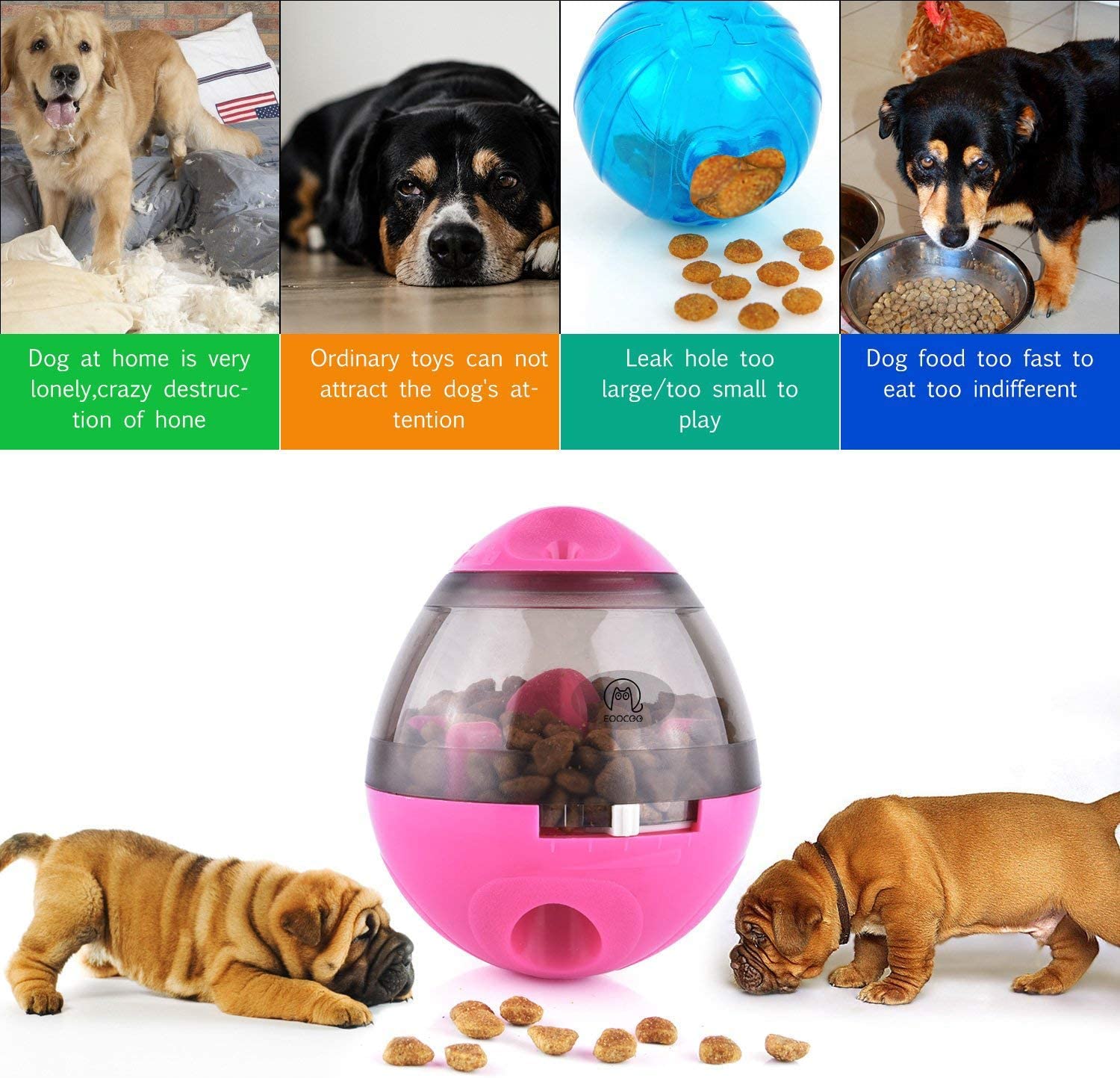  EooCoo Alimentador de Comida para Perros, Pet Slow Eating Bowl, Divertido Juguete de forrajeo para Perros 