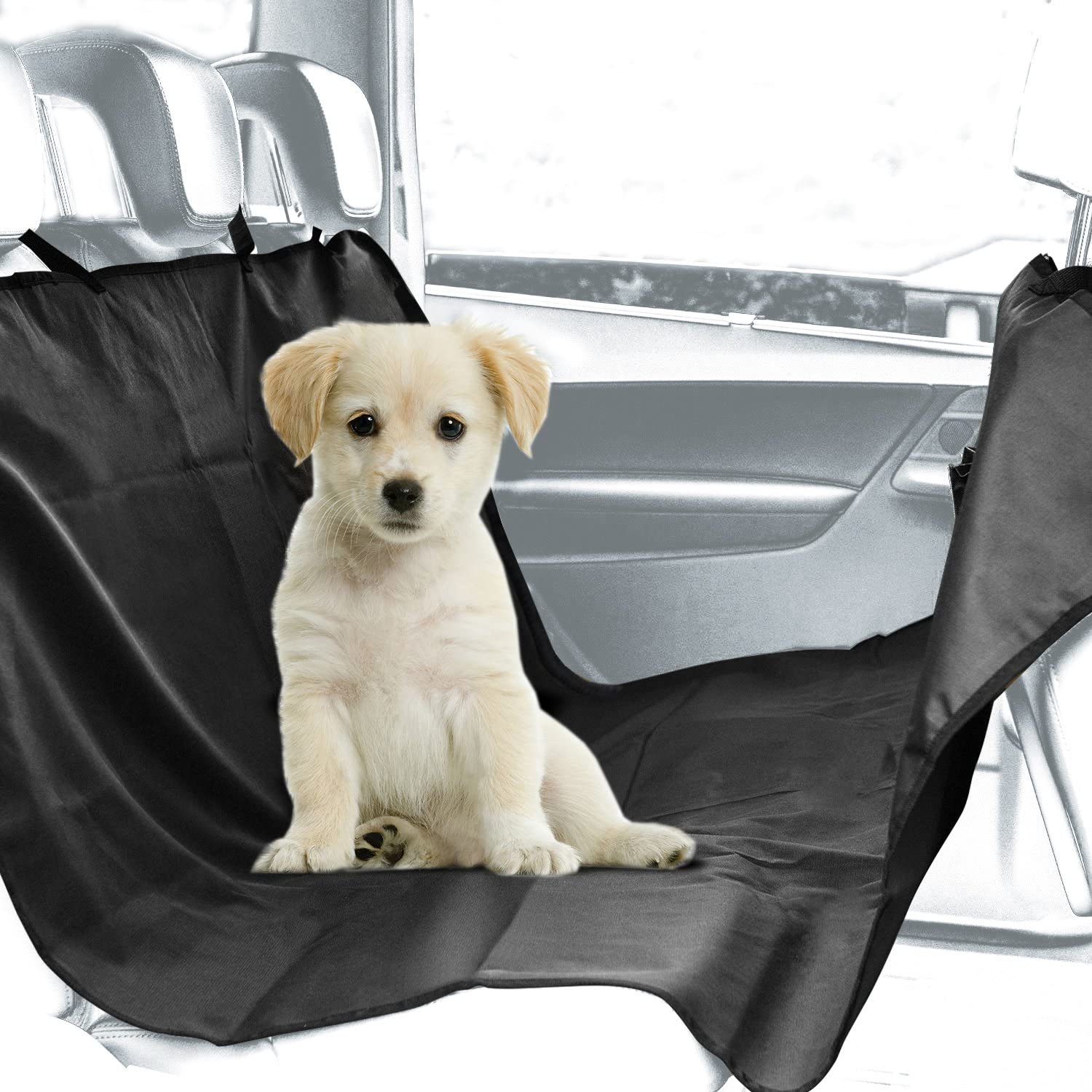  EUGAD Cubierta Asientos de Coche para Perros Universal Funda de Asientos para Mascotas para Viajes Impermeable Antideslizante 600D Oxford 165 x 145 cm Negro 0001GD 