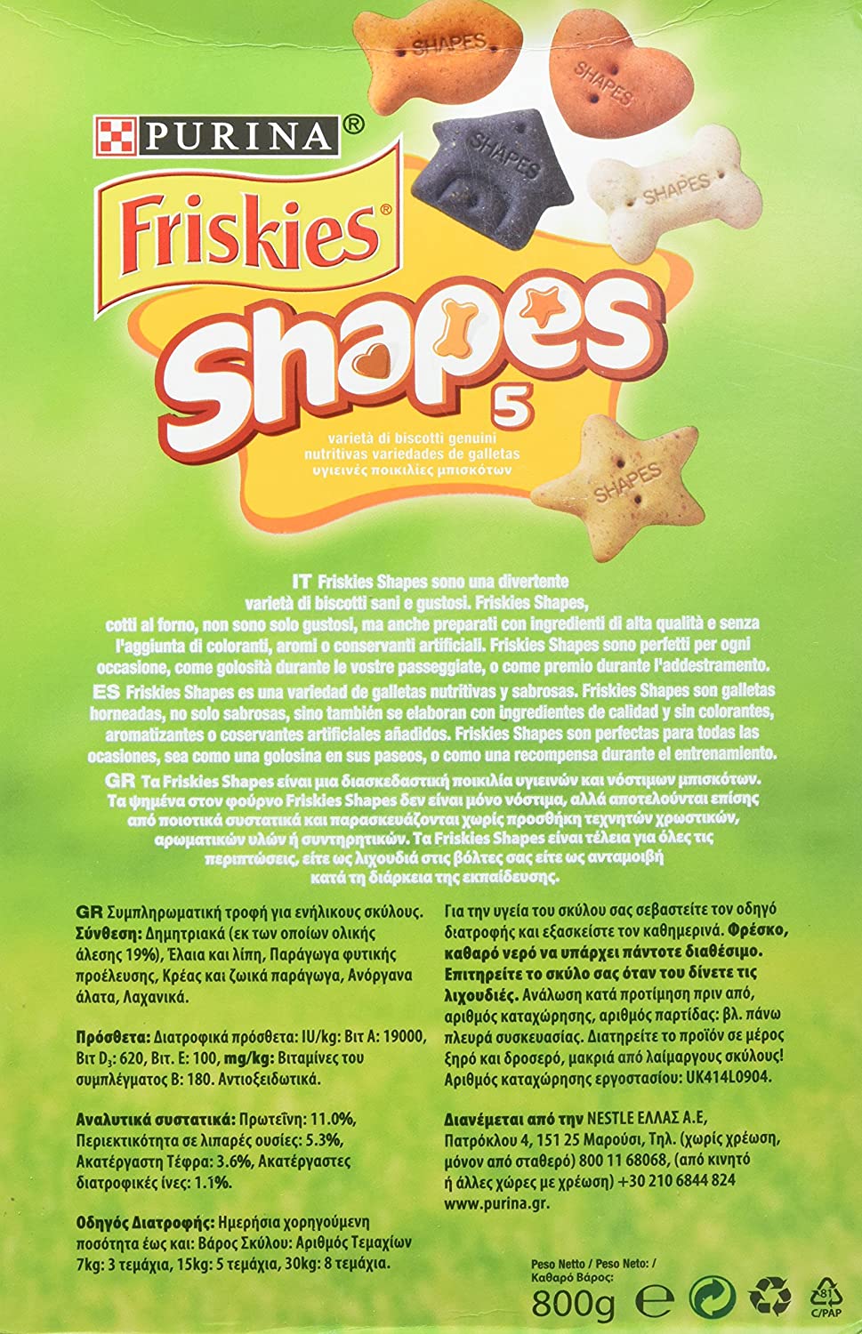  Friskies - Shapes Snack Perro, 800 g 