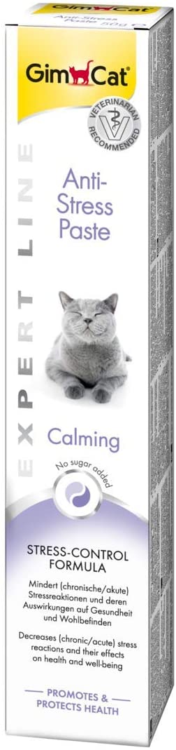  GimCat EXPERT LINE Anti-Stress, pasta - Snack para gatos funcional que reduce las reacciones provocadas por el estrés en gatos - 1 tubo (1 x 50 g) 