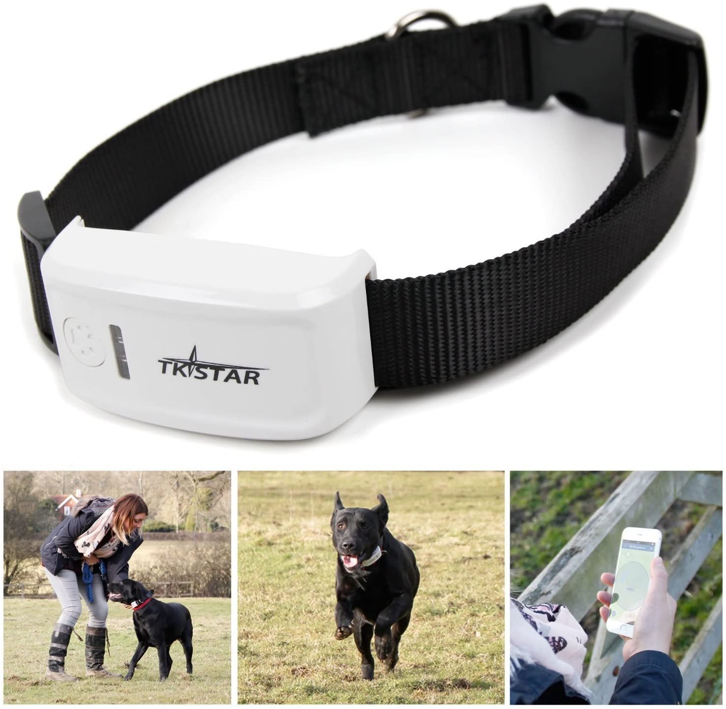  Hangang Collar GPS Perros Pet GPS Tracker con Collar, Dog Anti Lost GPS Tracking Localizador de Localización GPS enTiempo Real, Collar para Perros Training GPS en Tiempo Real con APP & Web 