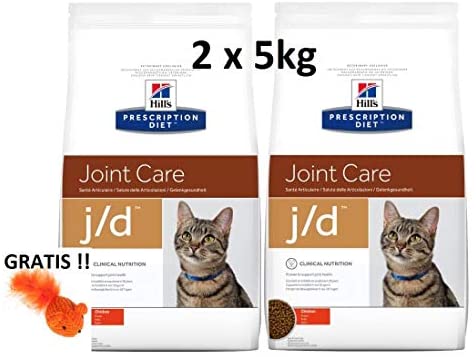  Hills Prescription Diet Feline j/d Joint Care: 2 x 5 kg Veterinary Diets + gratis 