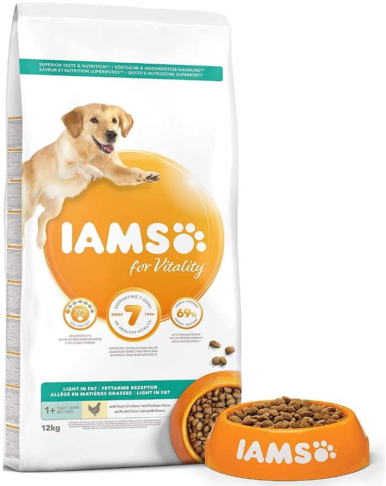  IAMS for Vitality Light in fat Alimento para Perros con Pollo Fresco [12 kg] 