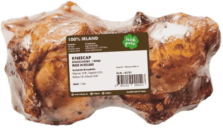  Irish Pure Kneecap - Rótula de Ganado Seca, Huesos para Masticar, Orgánico 100% Natural, Snack Saludable, Snack para Perros, Sin Grano - 2 Piezas ca.7cm/260g 