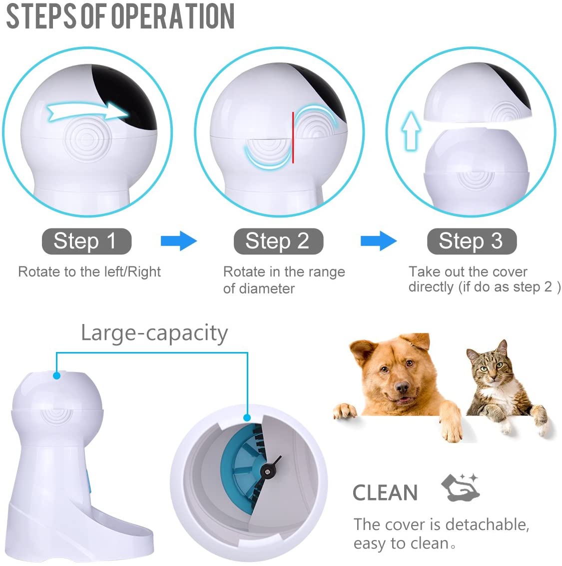  Iseebiz Comedero Automtico Gatos/Perros Dispensador Comida para Mascotas con Recordatorio por Voz y Temporizador Programable, Pantalla LCD,3 Litro 