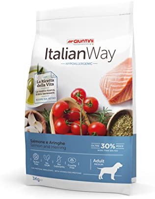  Italian Way Comida para Perros hipoalergénica Salmón y velero – Adult – Medium – 12000 gr 