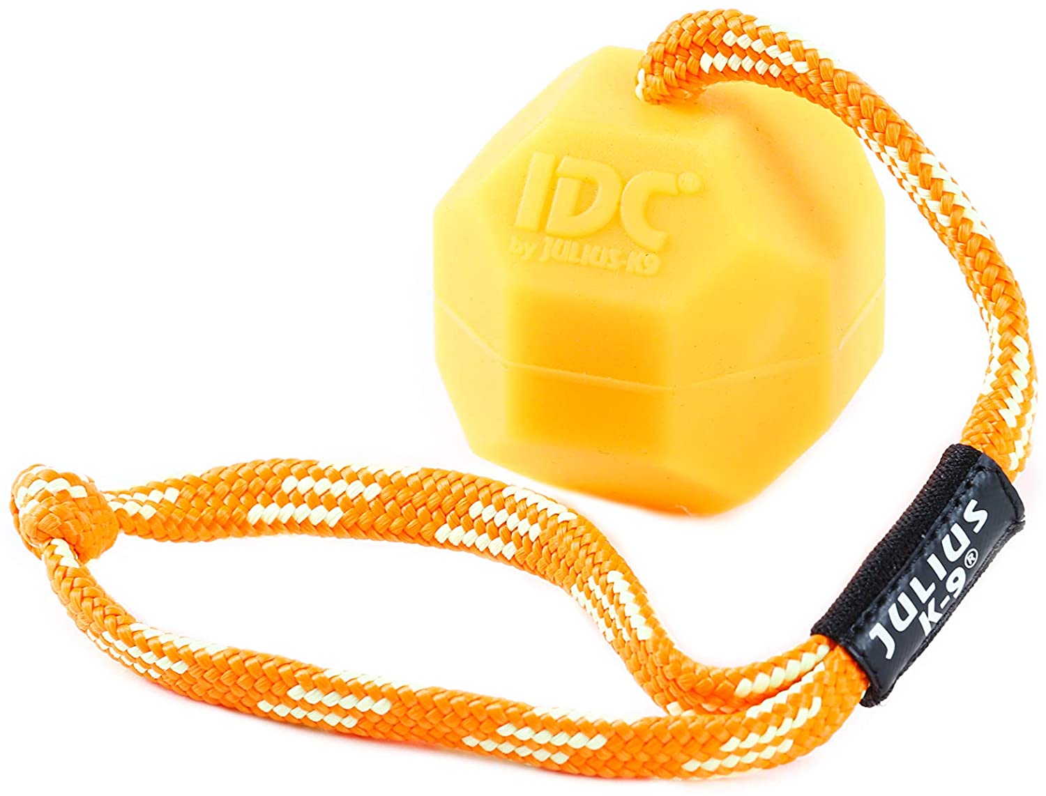 Julius-K9 242-BLL-60-ORW Fluorescens Ball with String Diam.60mm - Smooth, Orange, Soft, Un tamaño 