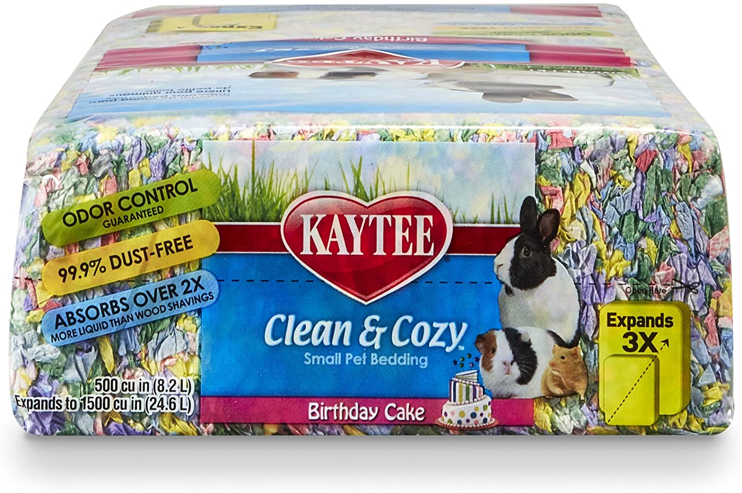  Kaytee Superpet | Clean & Cozy para Animales pequeños/Roedor/Cama para hámster | Birthday Cake| 99,9% Libre de Suciedad| Control de olores | 24,6 litros 