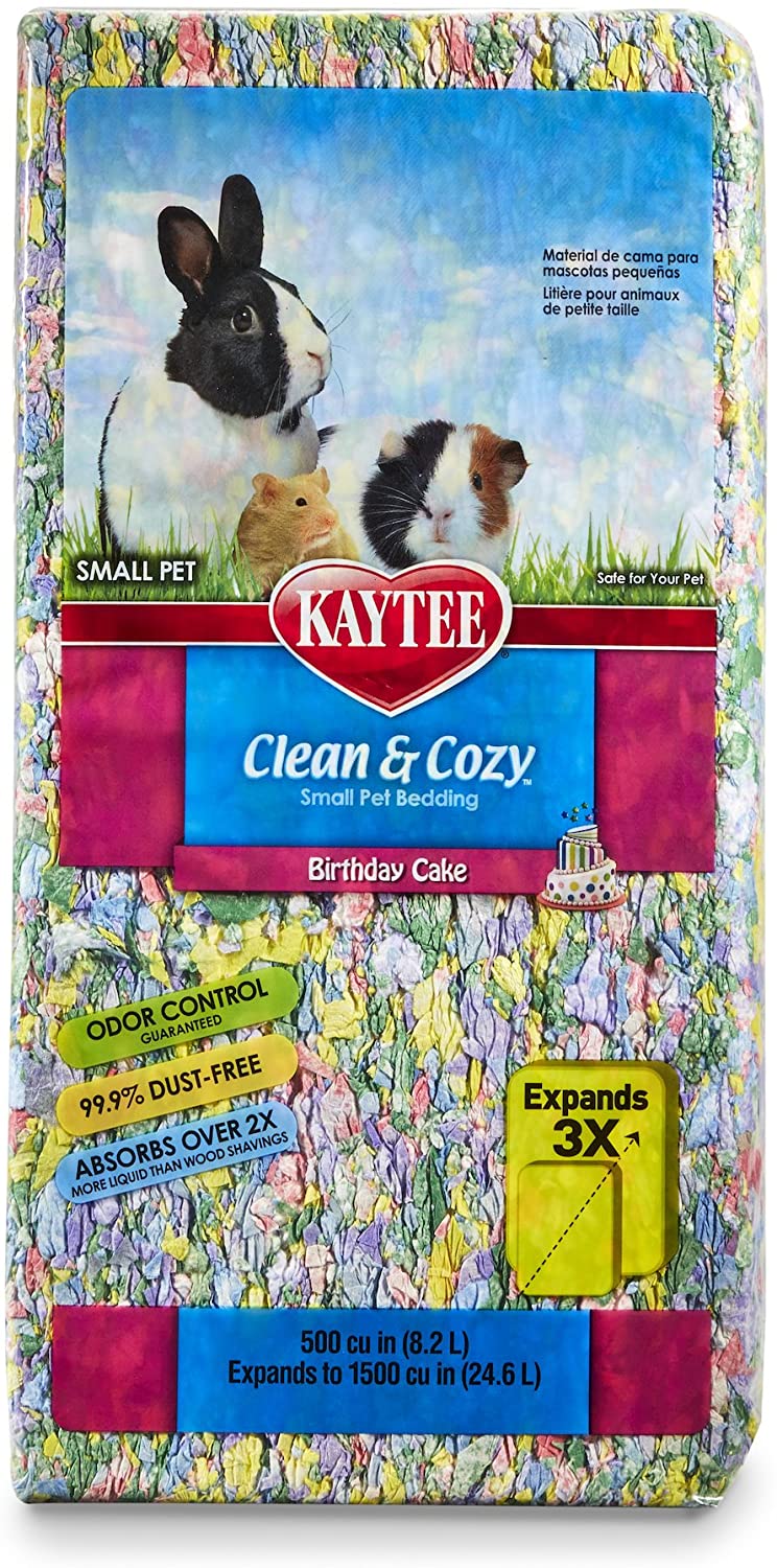  Kaytee Superpet | Clean & Cozy para Animales pequeños/Roedor/Cama para hámster | Birthday Cake| 99,9% Libre de Suciedad| Control de olores | 24,6 litros 