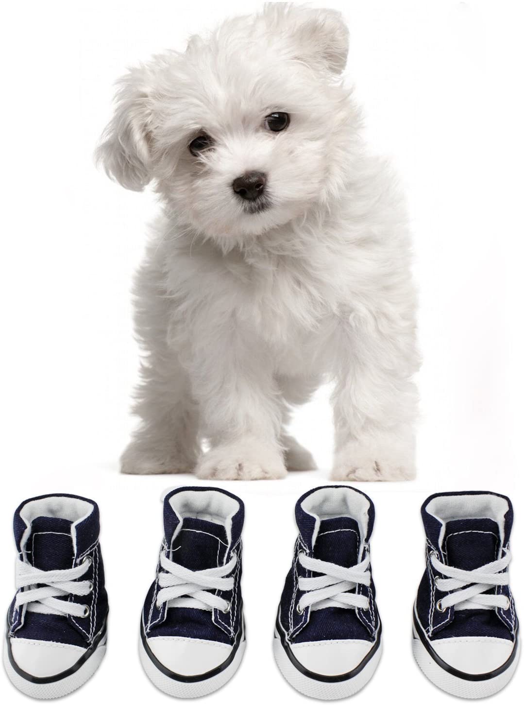  KEESIN Zapatos de Lona Antideslizantes para Perros Cachorros, Protectores de Piernas para Perros, Zapatos Casuales al Aire Libre para Perros #3 