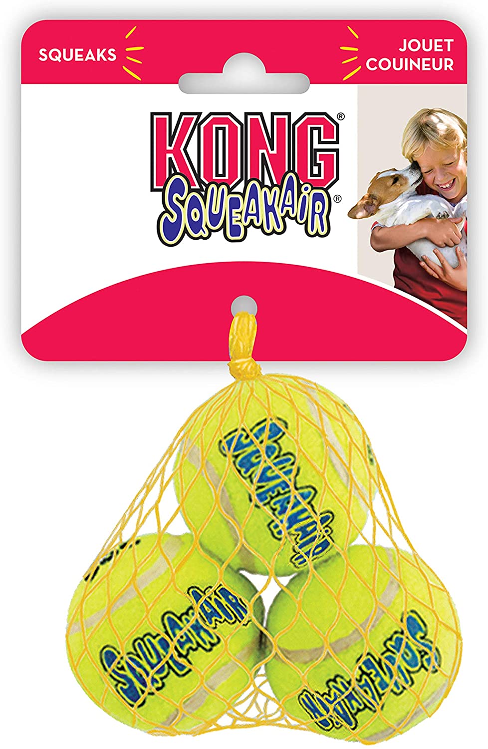  KONG - Squeakair Balls - Pelotas de tenis sonoras que respetan sus dientes - Raza mini (3) 